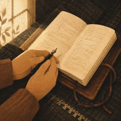 Hands Writing in a Quiet Prayer Journal