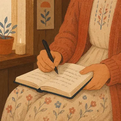 Hands Writing in a Quiet Prayer Journal