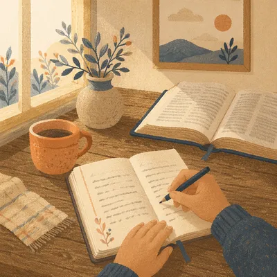 Hands Writing in Prayer Journal