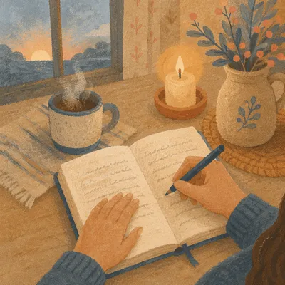 Morning Prayer Journal at Quiet Kitchen Table