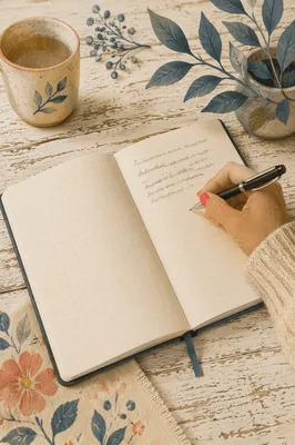 Hand Writing in a Prayer Journal