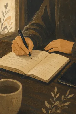 Hands Writing in a Prayer Journal