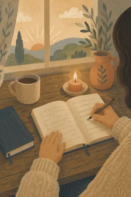 Morning Prayer Journal Writing at Kitchen Table