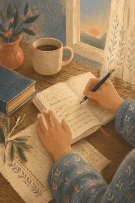 Morning Prayer Journal at Kitchen Table