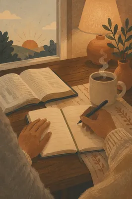 Morning Prayer Journal Writing at Kitchen Table