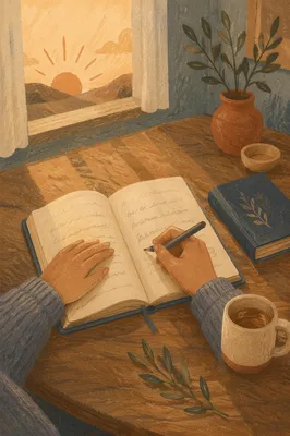 Morning Prayer Journal at Kitchen Table
