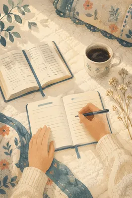 Morning Prayer Journal Writing Flat Lay