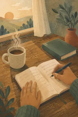 Quiet Morning Hands Writing Prayer Journal