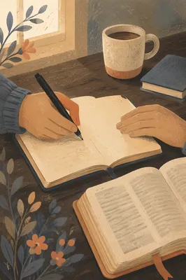 Hands Writing in a Quiet Prayer Journal