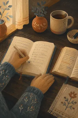 Quiet Hands Writing in Prayer Journal