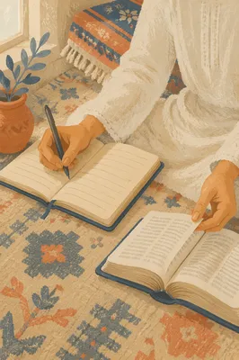 Hands Writing in a Prayer Journal