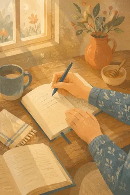 Morning Prayer Journal Writing at Kitchen Table