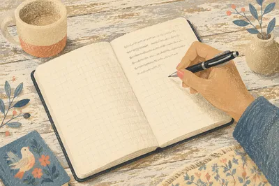 Hand Writing in a Prayer Journal