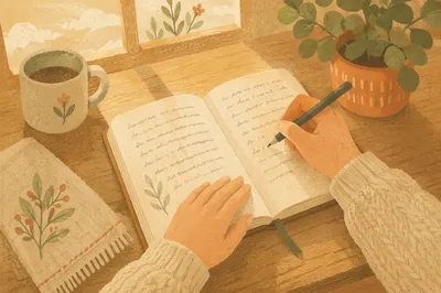 Hands Writing in a Prayer Journal