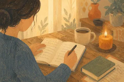 Morning Prayer Journal at Kitchen Table
