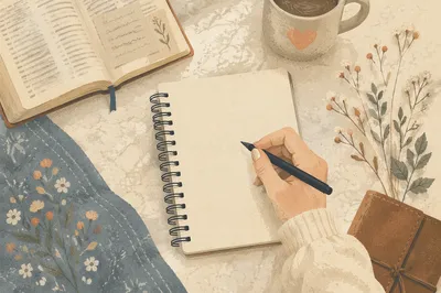 Morning Prayer Journal Writing Flat Lay