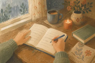 Hands Writing in a Prayer Journal