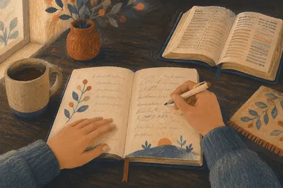 Quiet Hands Writing in Prayer Journal