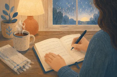 Morning Prayer Journal at Kitchen Table