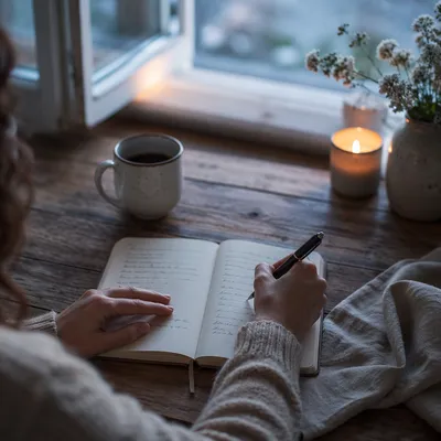 Morning Prayer Journal Writing at Kitchen Table