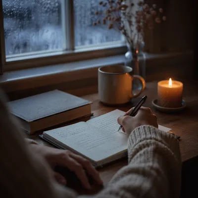 Morning Prayer Journal at Kitchen Table