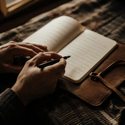 Hands Writing in a Quiet Prayer Journal