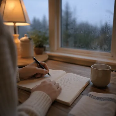 Morning Prayer Journal at Kitchen Table