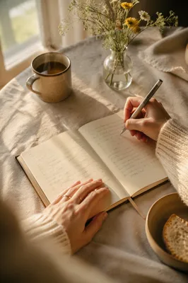 Morning Prayer Journal Writing with Coffee