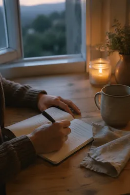 Morning Prayer Journal at Kitchen Table