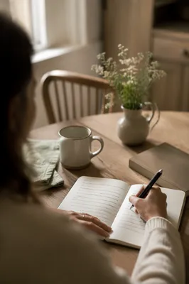 Morning Prayer Journal at Kitchen Table