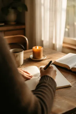 Morning Prayer Journal at Kitchen Table