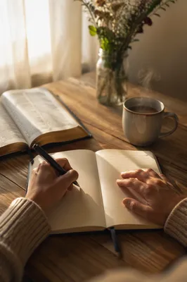 Morning Prayer Journal Writing at Kitchen Table