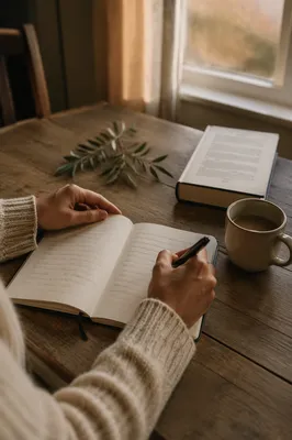 Morning Prayer Journal Writing at Kitchen Table