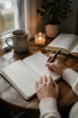 Hands Writing in a Prayer Journal