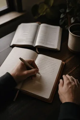 Hands Writing in a Prayer Journal
