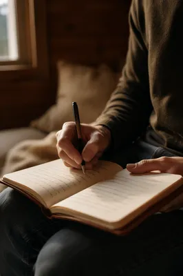 Hands Writing in a Private Prayer Journal