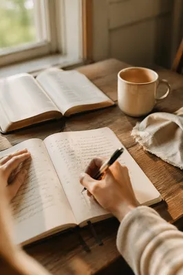 Hands Writing in a Morning Prayer Journal