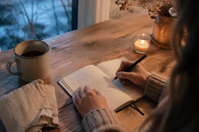 Morning Prayer Journal Writing at Kitchen Table