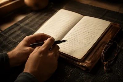 Handwriting in a Quiet Prayer Journal