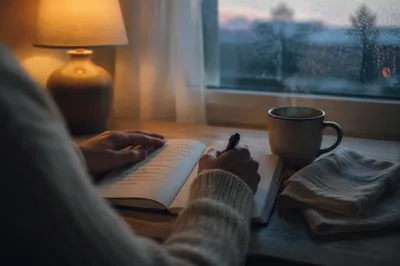 Morning Prayer Journal at Kitchen Table
