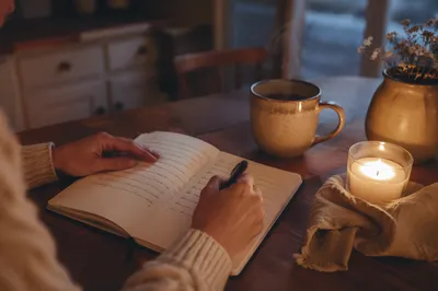 Morning Prayer Journal at Kitchen Table