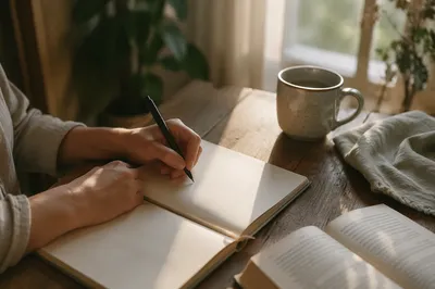 Morning Prayer Journal at Kitchen Table