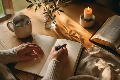 Morning Prayer Journal with Open Bible