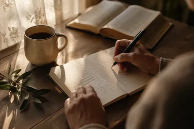 Morning Prayer Journal with Warm Sunrise Light