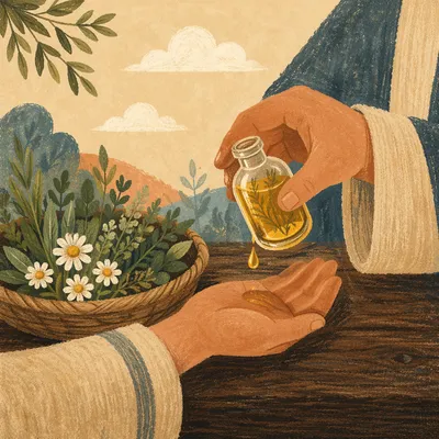 Prayerful Hands Anointing With Healing Oil