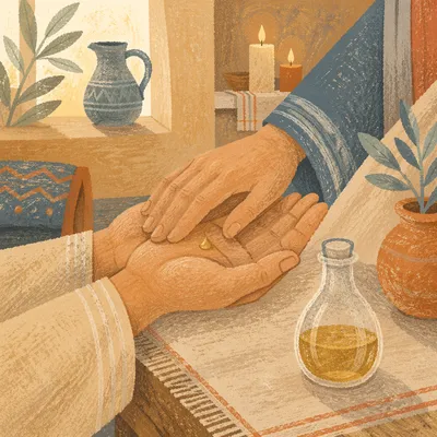 Healing Prayer Hands with Anointing Oil