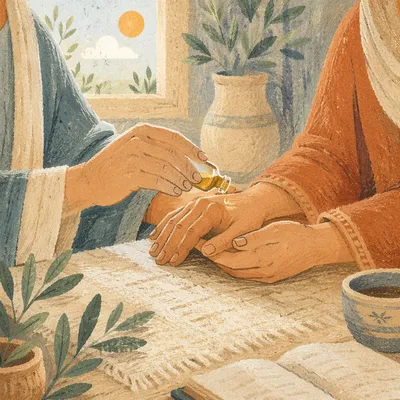 Healing Prayer Hands with Golden Anointing Oil