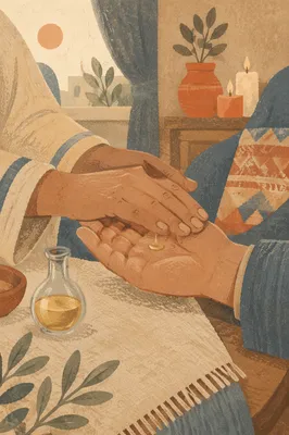 Healing Prayer Hands with Anointing Oil
