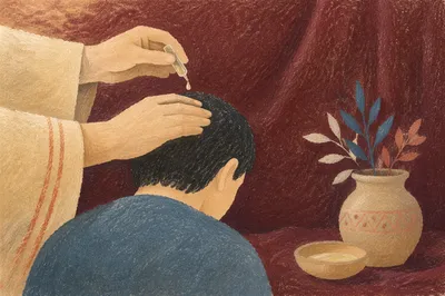 Hands Anointing in Quiet Prayer Healing