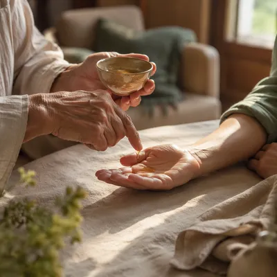 Healing Prayer with Anointing Oil Hands